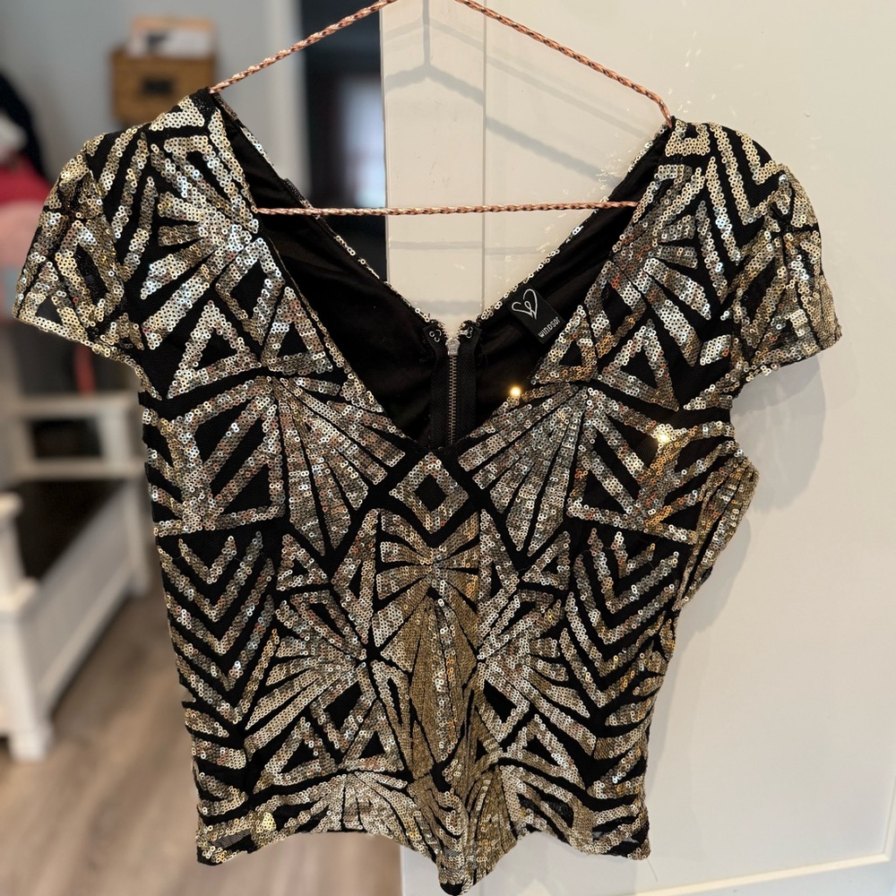 Sequin Crop Top